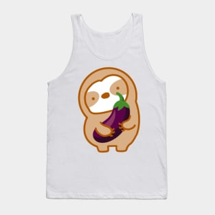 Cute Eggplant Sloth Tank Top